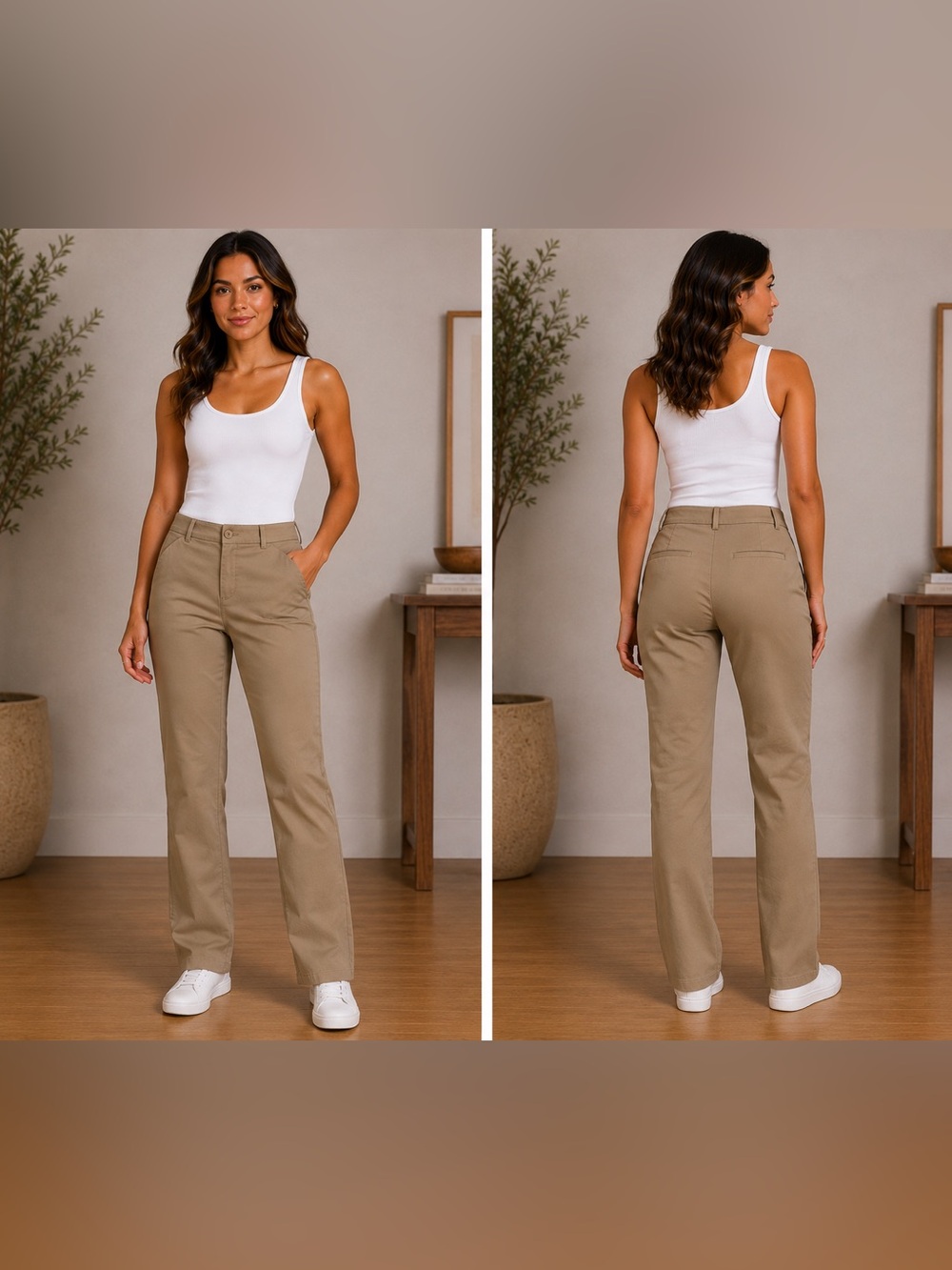 Lee Straight Leg Pants in Khaki